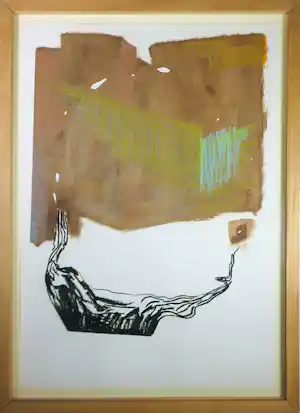 Hans Bossmann - Krijt op papier, Zonder titel - Ingelijst kopen? Bied vanaf 60!