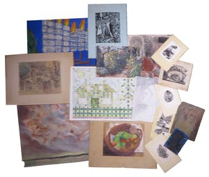 Niet of onleesbaar gesigneerd - Lot van 17 werken, Diverse Technieken op Papier kopen? Bied vanaf 1!