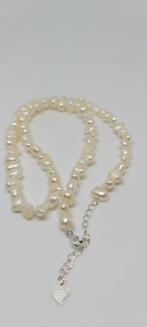 Barok Zoetwaterparel Collier zilver slotje 925 44cm kopen? Bied vanaf 50!