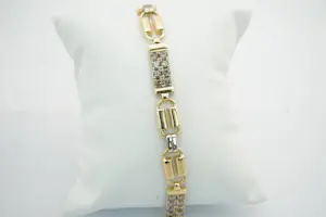 23 - Robuuste 18 krt goud en ca. 3.60 ct diamanten seventies retro armband kopen? Bied vanaf 2100!