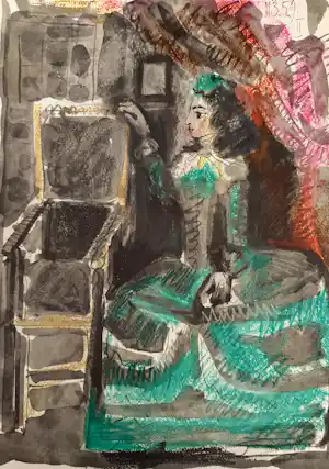 Pablo Picasso - Kleuren lithografie, “Femme assise”. kopen? Bied vanaf 79!