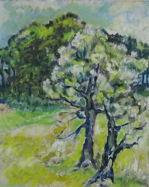 Sophie Mellema - Acryl op papier, Boom - Ingelijst kopen? Bied vanaf 20!