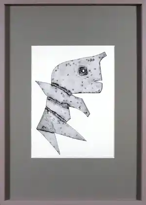 Reinhoud D'Haese - Aquatint metaaldruk, Petit dugong - Ingelijst verkocht voor € 120!