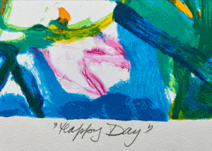Hans Truijen - handgesigneerde zeefdruk | 'Happy day' | 1993 kopen? Bied vanaf 200!
