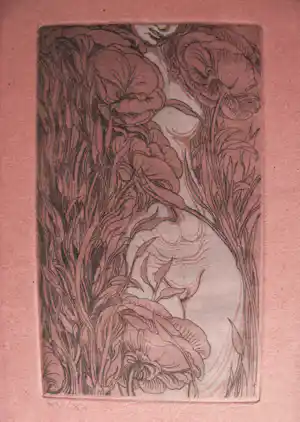 Ernst Fuchs - MÄDCHENAKT in FLORALER UMGEBUNG . 15 / 20 signiert kopen? Bied vanaf 250!