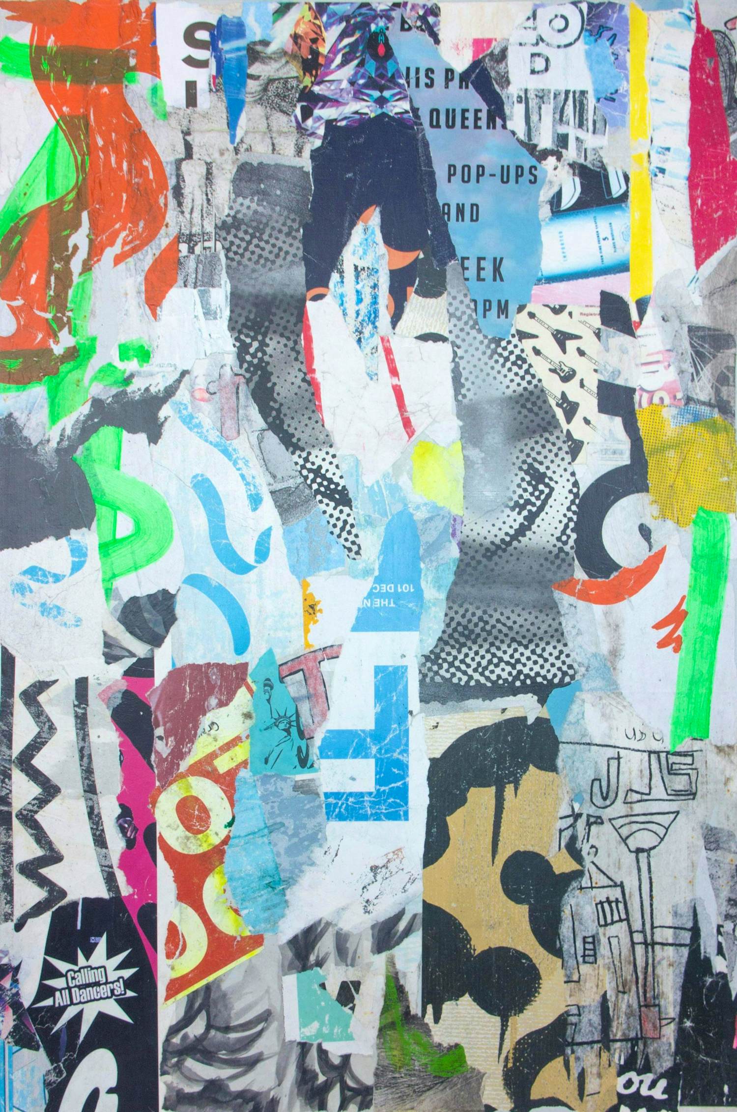 Charlie Green - Collage op doek, Calling All Dancers 101 Verkocht ...