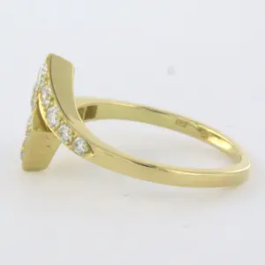 18k geel gouden ring bezet met briljant geslepen diamant 0.50ct - F/G - VS/SI kopen? Bied vanaf 700!