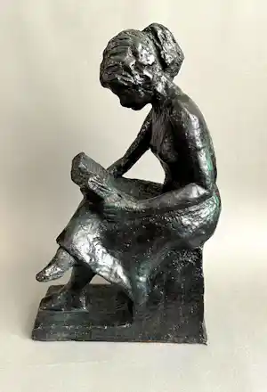 Siem Wardenaar - Jongedame met boek (mooi formaat) verkocht voor € 475!
