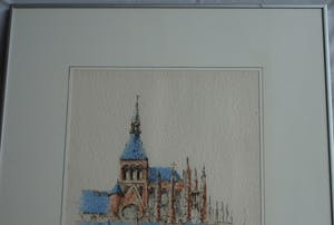 Niet of onleesbaar gesigneerd - Ingelijste tekening , Mont Saint-Michel – gesigneerd - 1996 kopen? Bied vanaf 1!