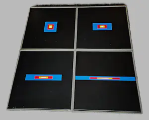 Piet van Zon - complete serie van viermaal acryl en tape op doek - 1990 - kopen? Bied vanaf 189!