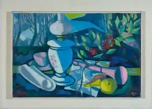 Albert Klijn - Olieverf op doek, Stilleven - Ingelijst verkocht voor € 45!
