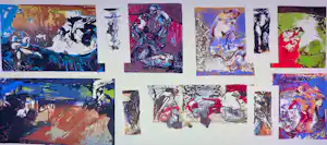 Anita de Baaij - Zeefrdruk en monotype, Lot van 7 zeefdrukken en 4 monotypes kopen? Bied vanaf 150!