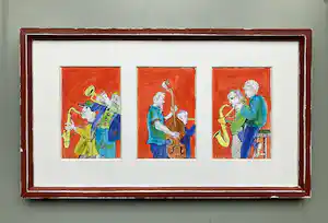 Ruud Cornelisse - Jazz - 3 x tekening / aquarel - gesigneerd verkocht voor € 65!