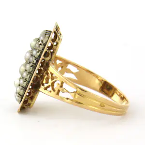 18k gouden ring bezet met parels - ringmaat 17 (53) kopen? Bied vanaf 400!