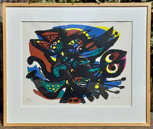 Anton Rooskens - Vogelfiguren, zeefdruk (netjes ingelijst, best groot) kopen? Bied vanaf 350!