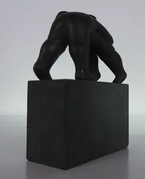 Jan Pieter Leeuwenburgh - Set van drie bronzen beeldjes, Hardloper, Worstelaars en Zwanger kopen? Bied vanaf 100!