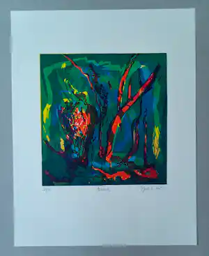 Gabriele Sperlich - Anbruch 2021 Holzschnitt Linolschnitt Irisdruck Auflage nur 50 Exemplare kopen? Bied vanaf 60!