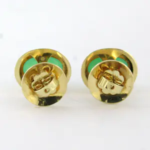 14k geel gouden oorknoppen bezet met chrysopraas – 5.7 gram kopen? Bied vanaf 410!