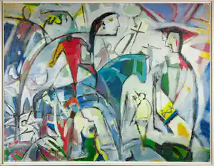Klaas Boonstra - Olieverf op board, Zonder titel - Ingelijst (Groot) verkocht voor € 300!