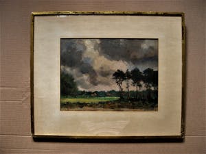 Niet of onleesbaar gesigneerd - Bekwaam, in 1943 geschilderd, impress. olieverf "Herfst landschap" gesigneerd kopen? Bied vanaf 1!