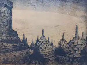 Jan Poortenaar - Boroboedoer, ets verkocht voor € 35!