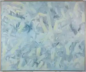Janus Nuiten - Olieverf op doek, Abstracte compositie - Ingelijst (groot) verkocht voor € 80!