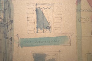 Niet of onleesbaar gesigneerd - Arles 1954 - pentekening met aquarel kopen? Bied vanaf 10!