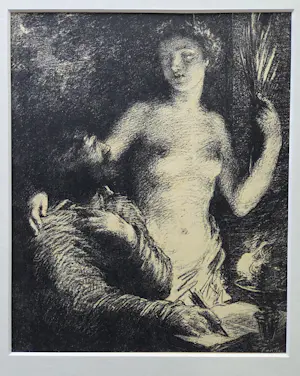 Henri Fantin-Latour - Inspiration. Uit L'Epreuve. Ingelijst. kopen? Bied vanaf 99!