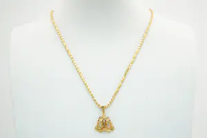 25 - Hoog gehalte (22 Krt) gouden fantasie collier met dubbele Kikker hanger kopen? Bied vanaf 790!