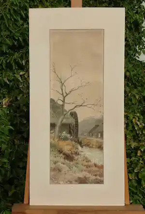 Tokusaburo Kobayashi - Japanische Landschaft mit Wassermühle kopen? Bied vanaf 75!