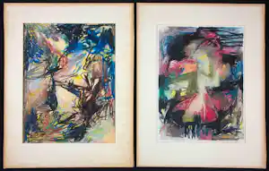 Albert Klijn - Gouache, Lot van twee werken - Ingelijst verkocht voor € 40!