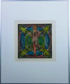 Hubert Leyendeckers - Kleurets op papier, De dansende woe-li-meesters no. 5 - Ingelijst kopen? Bied vanaf 20!