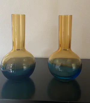 Royal Leerdam - Geel/ blauwe vazen kopen? Bied vanaf 50!