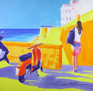 Marco Kooiman - Acryl op doek, Spiaggia la purita (Groot) verkocht voor € 315!