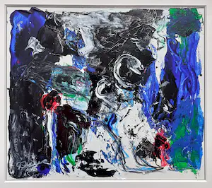 Gerriet Postma - Wie de liefde wil, krijgt ook de pijn (ingelijste gouache bij monografie) kopen? Bied vanaf 395!