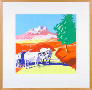 Marco Kooiman - Zeefdruk, Il Castello - Ingelijst verkocht voor € 35!