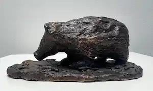 Piet de Boer - bronzen sculptuur | 'Bruine beer' verkocht voor € 60!