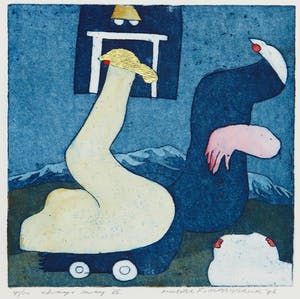 Michel van Overbeeke - Kleurenets met bladgoud, Always away III kopen? Bied vanaf 1!
