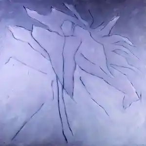 Rob Lodder - Acryl op doek, Zonder titel - Ingelijst (Zeer groot) verkocht voor € 90!