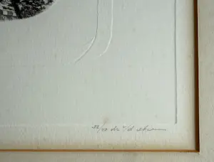 Gerard van Rooy - handgesigneerde ets/blinddruk | 'Hoogstandje' | 1970 (INGELIJST) kopen? Bied vanaf 70!