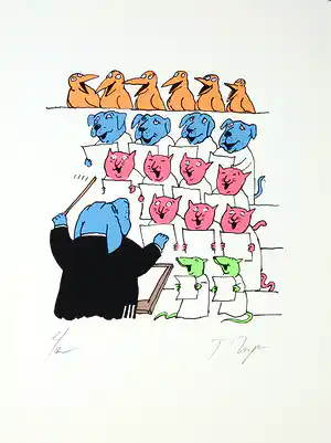 Tomi Ungerer - Litho, Ohne Titel verkocht voor € 145!