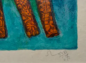 Shahid Parvez - handgesigneerde litho | 'Zonder titel' (INGELIJST kopen? Bied vanaf 1!