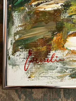 Jeanne Wesselius - Prachtig Schilderij met pauw 90x80cm! kopen? Bied vanaf 299!