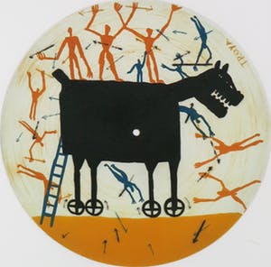 Raymond Waydelich - Kleurenets, Cheval de Troya noir - Ingelijst kopen? Bied vanaf 50!
