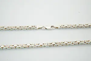 33- Lang & Massief 1e (0.925) gehalte Zilveren zg. "Konings" collier - vierkant kopen? Bied vanaf 60!