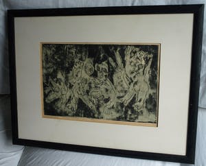 Thom Gerrard - Ingelijste ets , Kleine nachtmerrie – 1962 – nr. 1 van oplage van 3 ex. kopen? Bied vanaf 1!