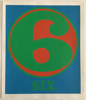 Robert Indiana - SIX - from the portfolio NUMBERS- originele kleine versie kopen? Bied vanaf 300!