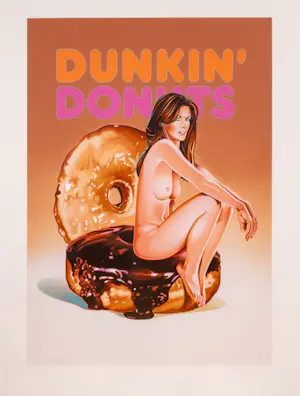 Mel Ramos - Dunkin Donuts (Cindy Crawford) - Zeer groot! kopen? Bied vanaf 2500!