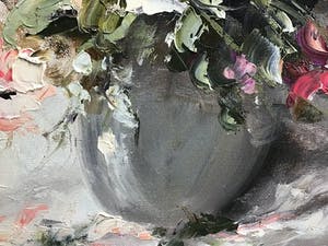 Niet of onleesbaar gesigneerd - Pot met bloemen kopen? Bied vanaf 1!