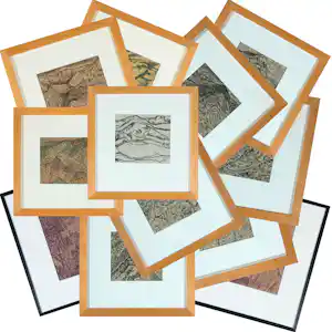 Janus Nuiten - Lot van 12 unieke werken in gemengde techniek! - Ingelijst verkocht voor € 100!